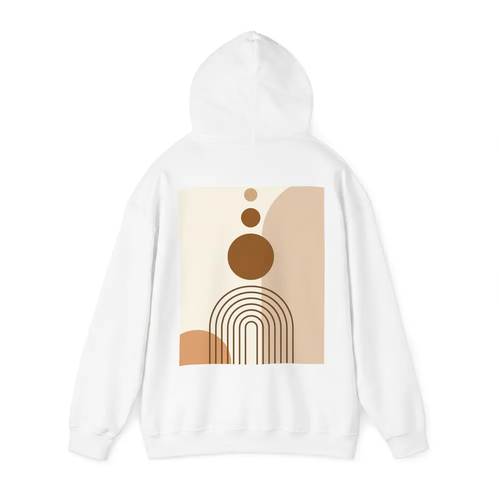 Boho Abstract Geometric Arches Circles Brown Beige – Hoodies
