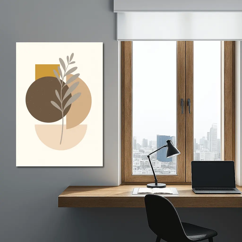 Boho Abstract Botanical Shapes Warm Earth Tones – Wall Art