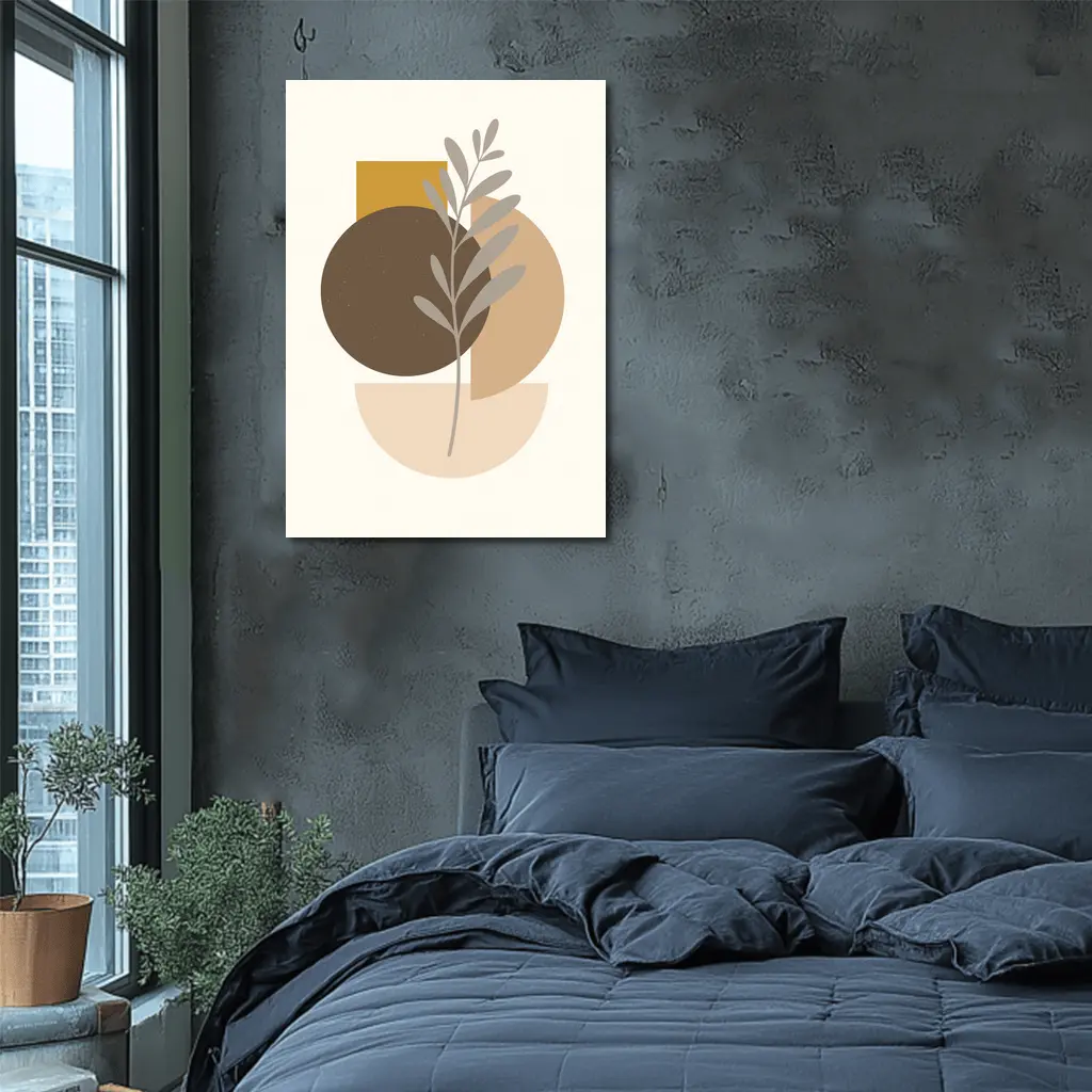 Boho Abstract Botanical Shapes Warm Earth Tones – Wall Art