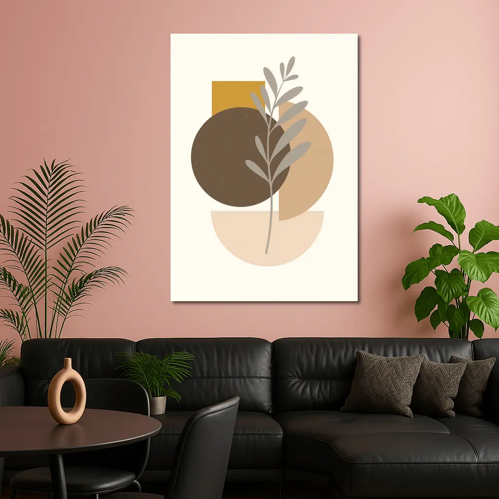 Boho Abstract Botanical Shapes Warm Earth Tones – Wall Art