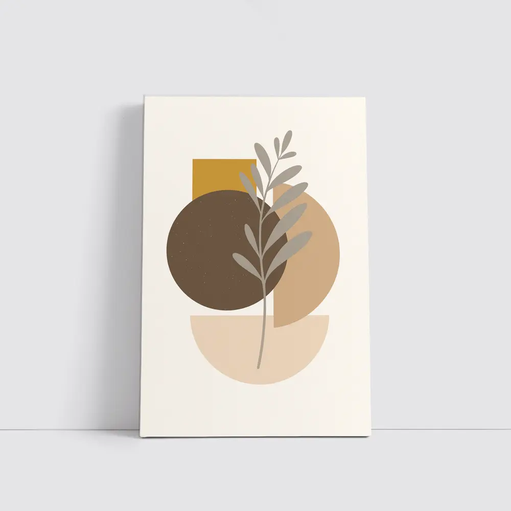 Boho Abstract Botanical Shapes Warm Earth Tones – Wall Art