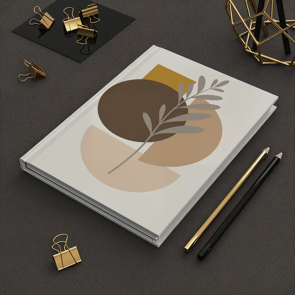 Boho Abstract Botanical Shapes Warm Earth Tones – Notebooks
