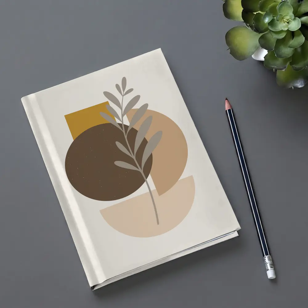 Boho Abstract Botanical Shapes Warm Earth Tones – Notebooks