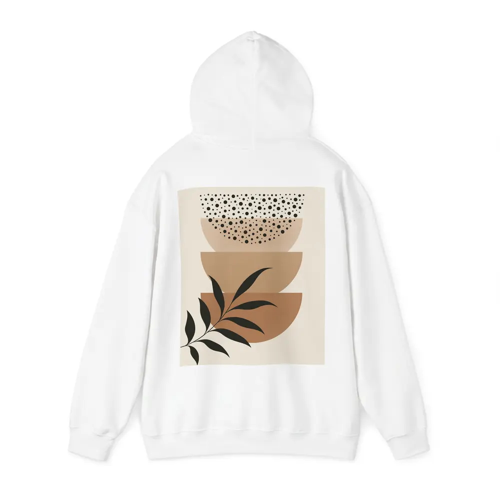 Boho Abstract Geometric Shapes With Leaf – Hoodies