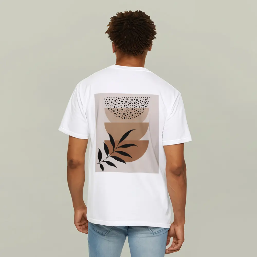 Boho Abstract Geometric Shapes With Leaf – T-Shirts
