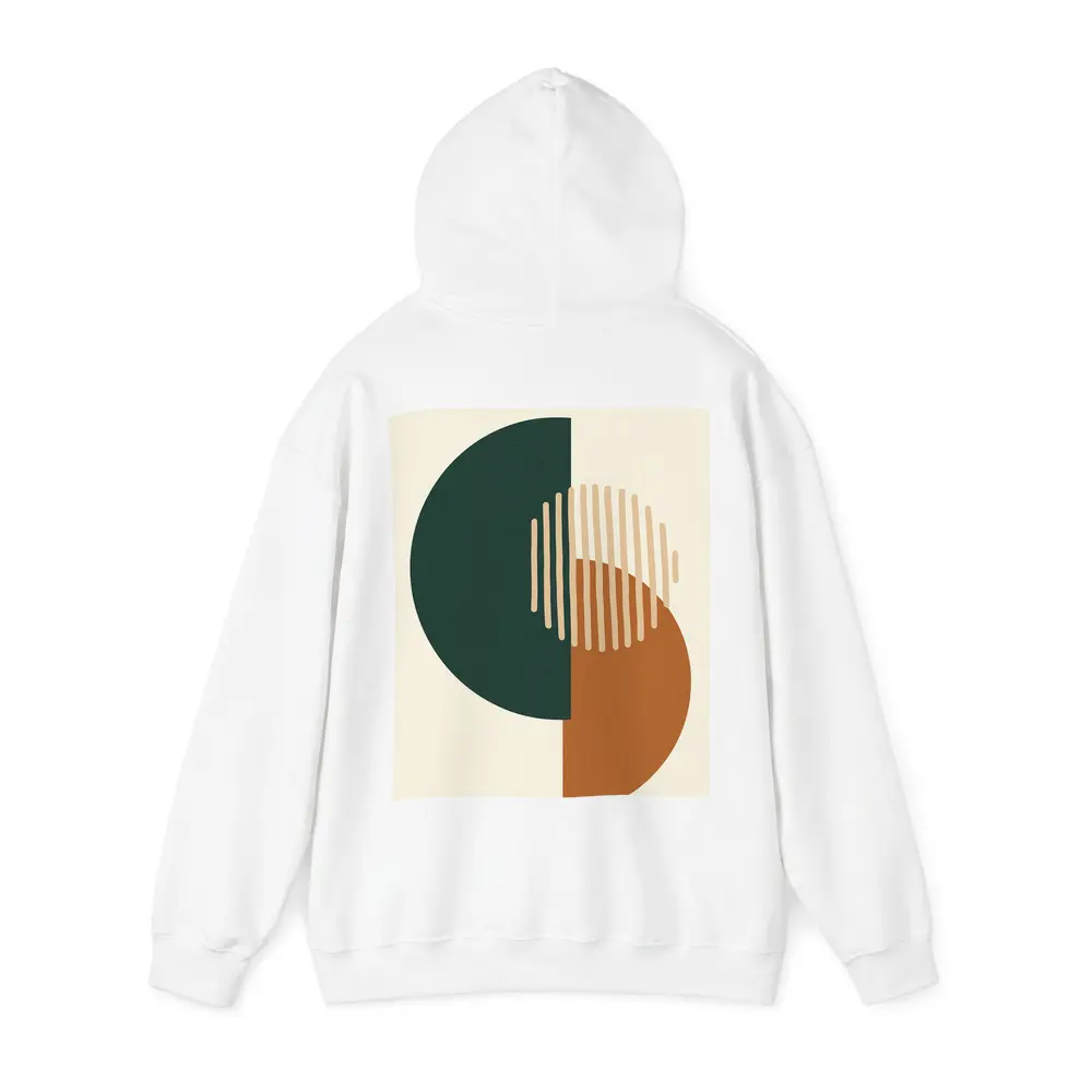 Geometric Shapes Forest Green Terracotta Beige Abstract – Hoodies