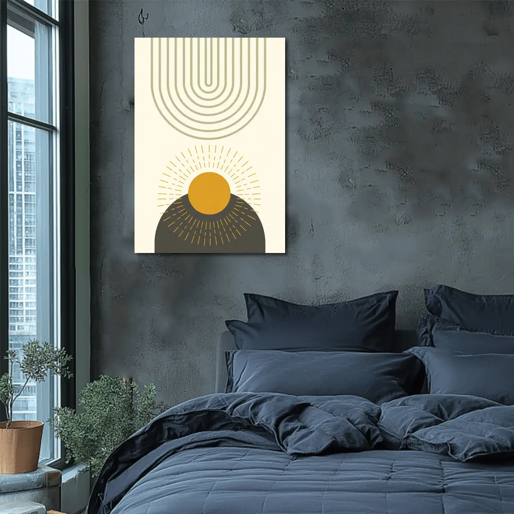 Boho Sun Arc Lines Minimalist Abstract Art – Wall Art