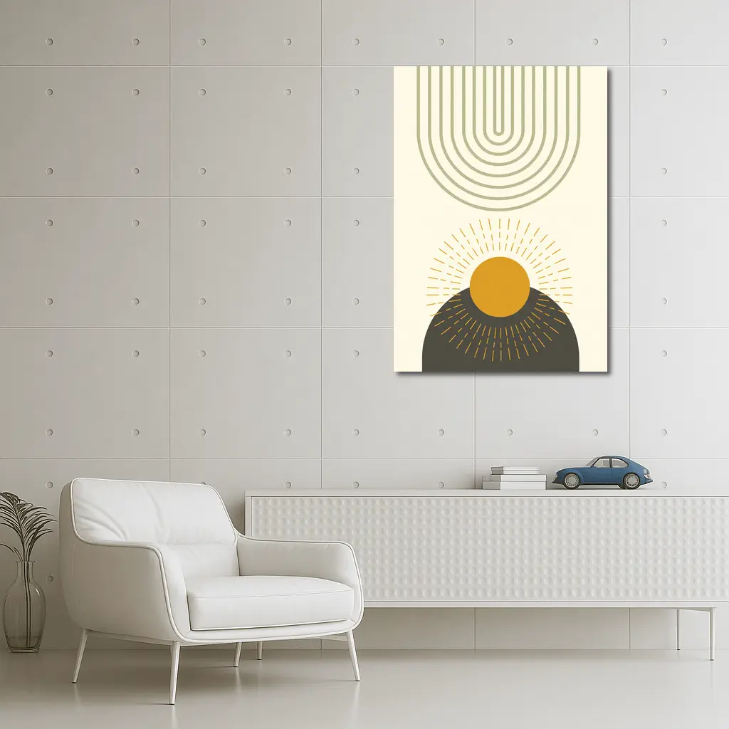Boho Sun Arc Lines Minimalist Abstract Art – Wall Art