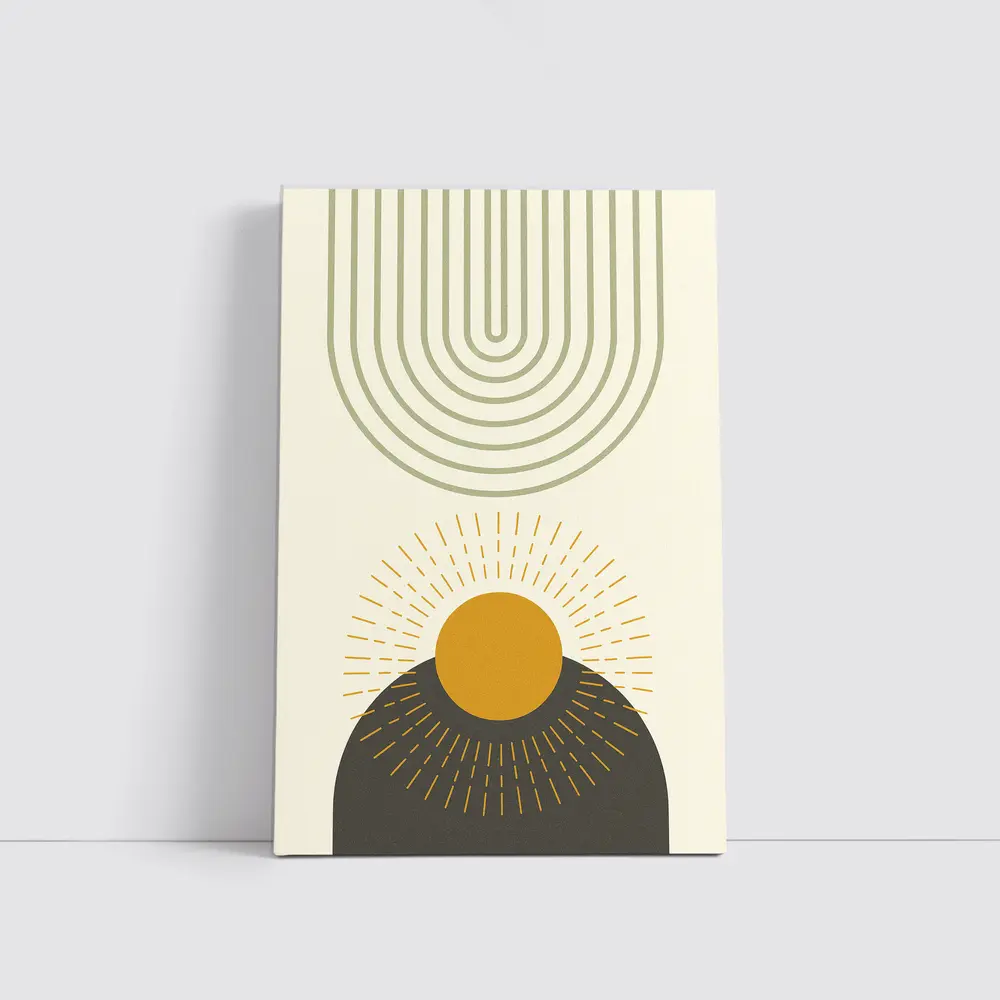 Boho Sun Arc Lines Minimalist Abstract Art – Wall Art