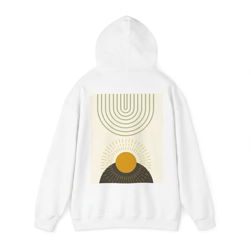 Boho Sun Arc Lines Minimalist Abstract Art – Hoodies