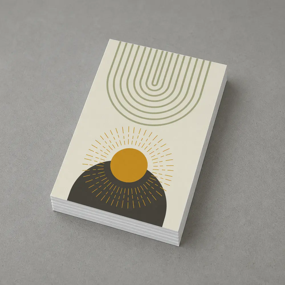 Boho Sun Arc Lines Minimalist Abstract Art – Postcards
