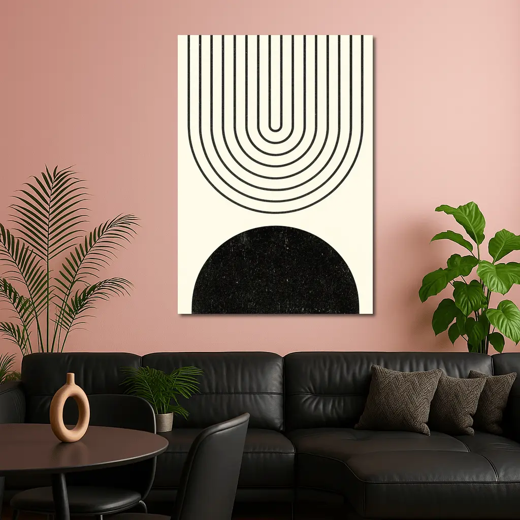 Black White Arch Geometric Minimal Abstract Art – Wall Art