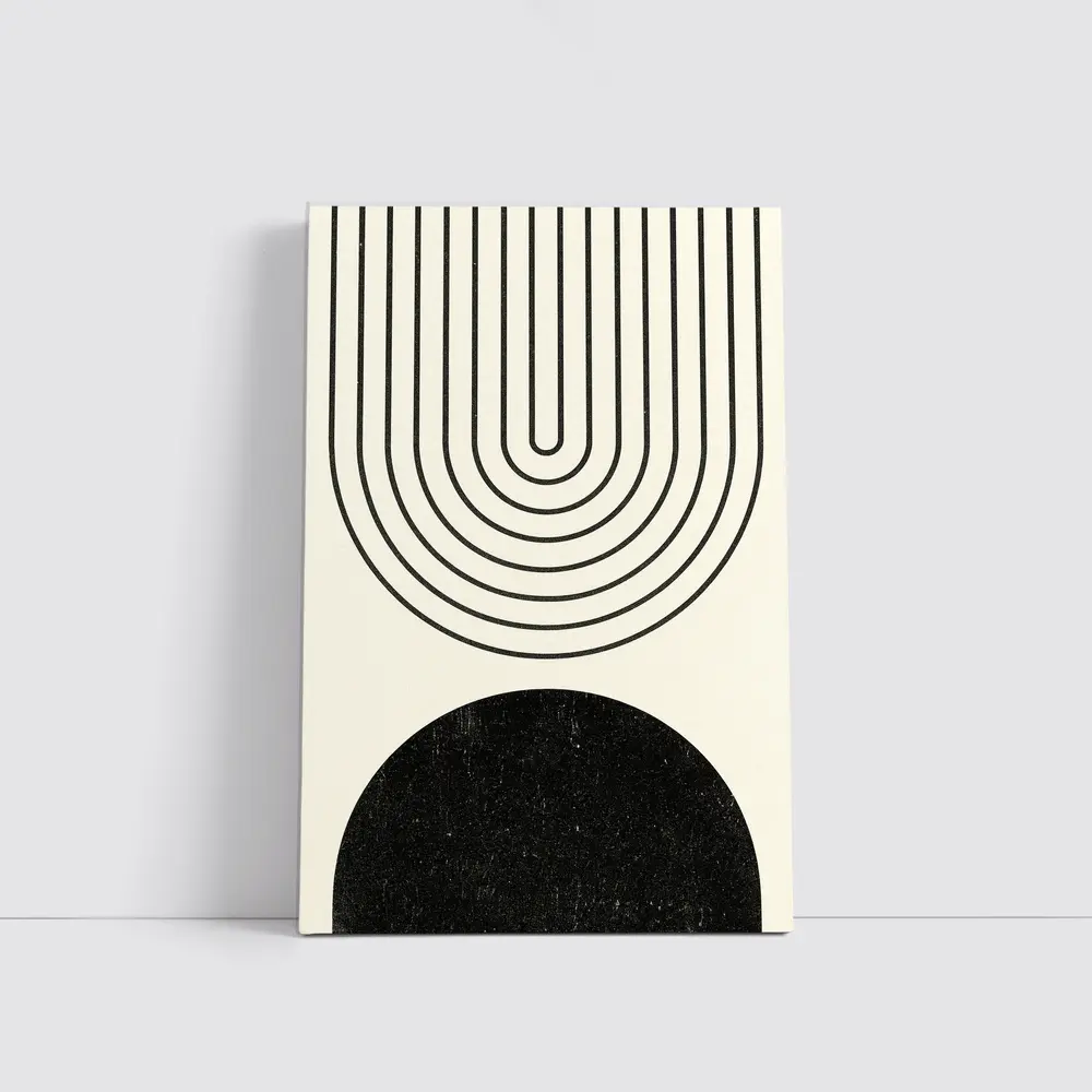 Black White Arch Geometric Minimal Abstract Art – Wall Art