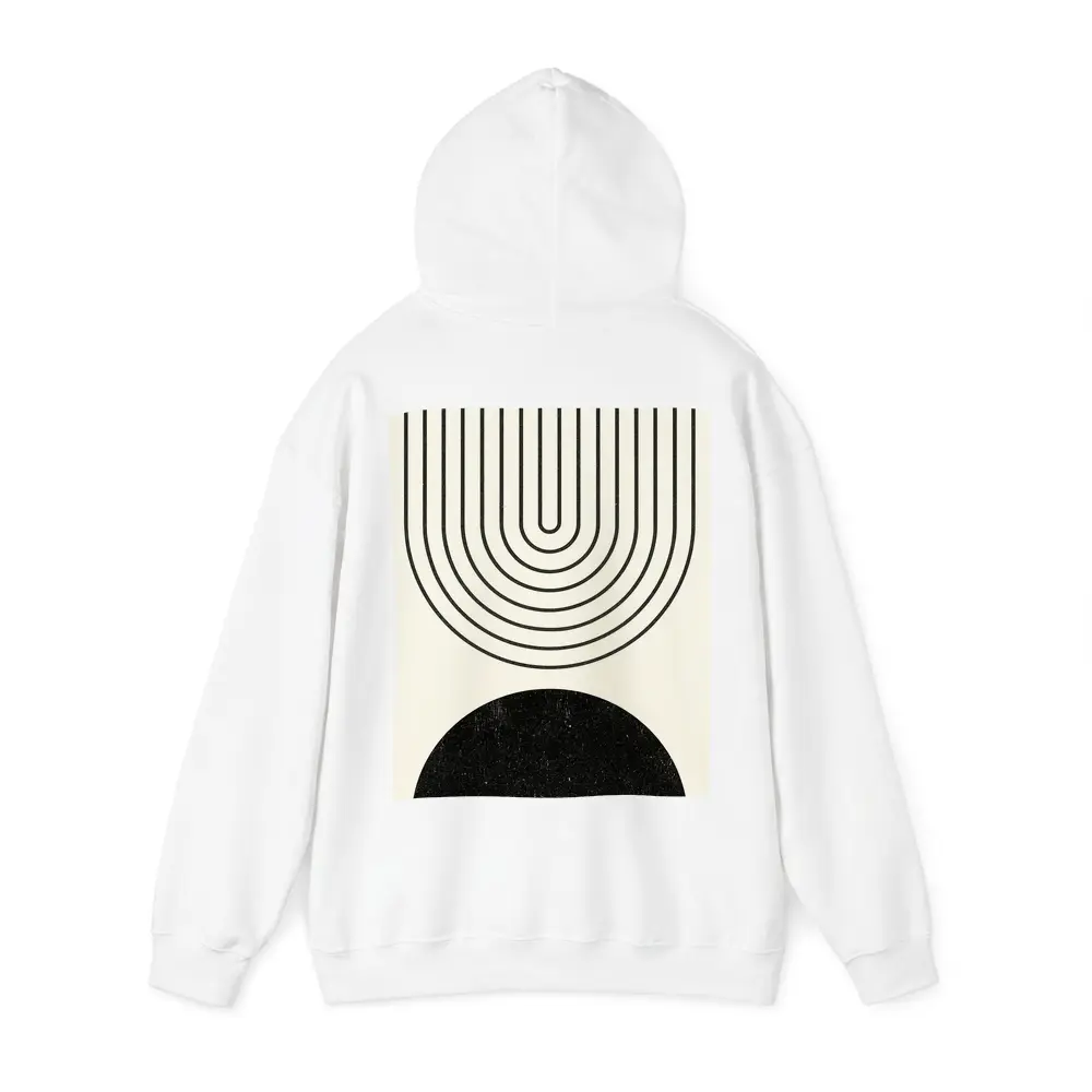 Black White Arch Geometric Minimal Abstract Art – Hoodies
