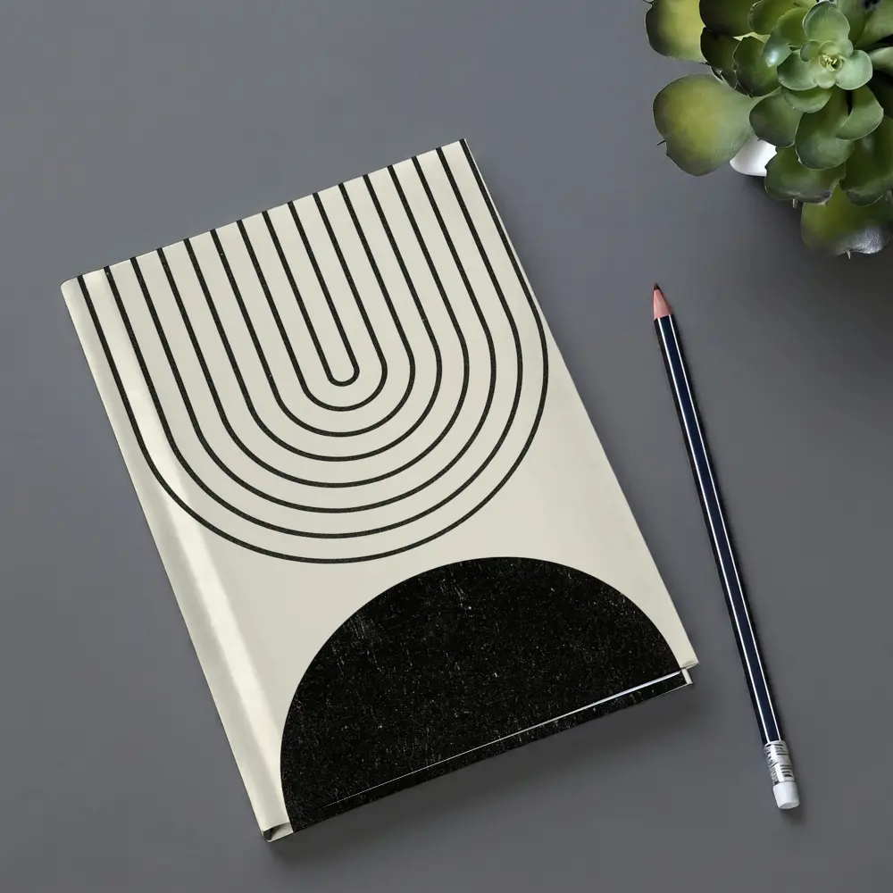 Black White Arch Geometric Minimal Abstract Art – Notebooks