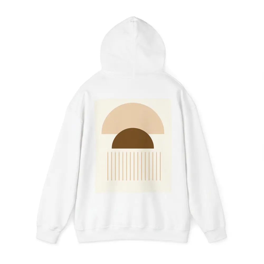 Boho Geometric Semicircles Abstract Beige Brown Art – Hoodies