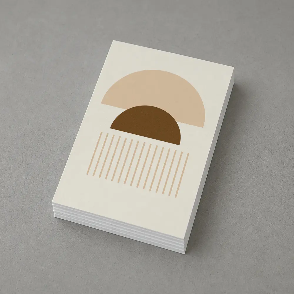 Boho Geometric Semicircles Abstract Beige Brown Art – Postcards