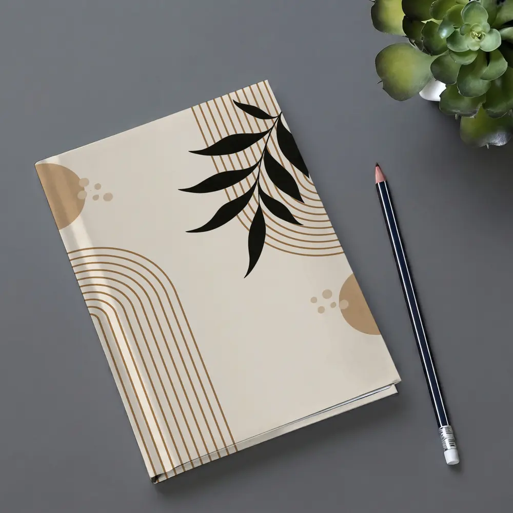 Boho Arch Lines Leaf Beige Abstract Art – Notebooks