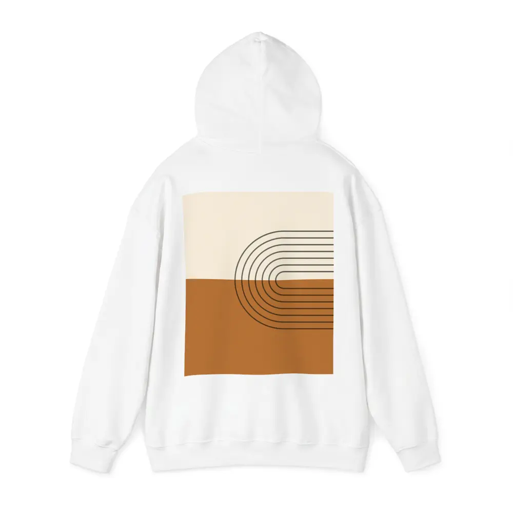 Boho Brown Abstract Arch Lines Geometric Art – Hoodies