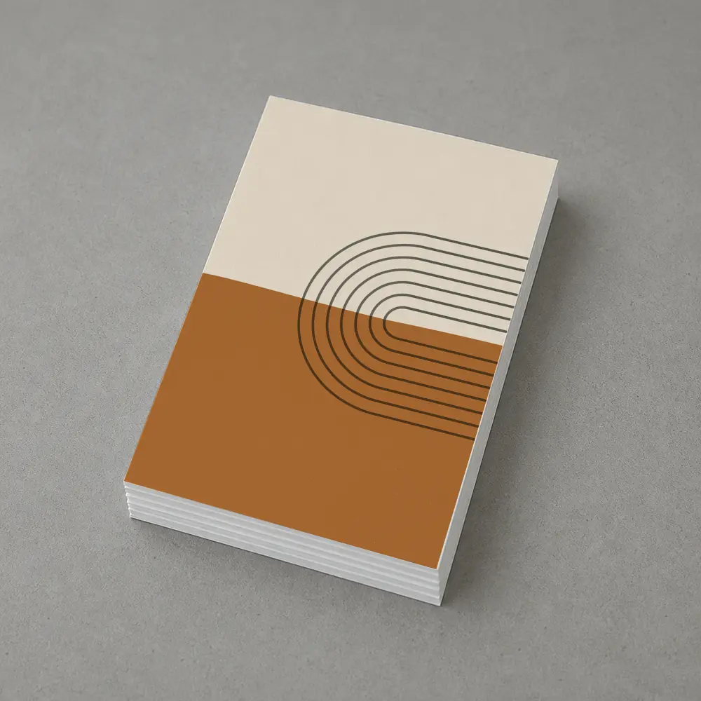 Boho Brown Abstract Arch Lines Geometric Art – Postcards