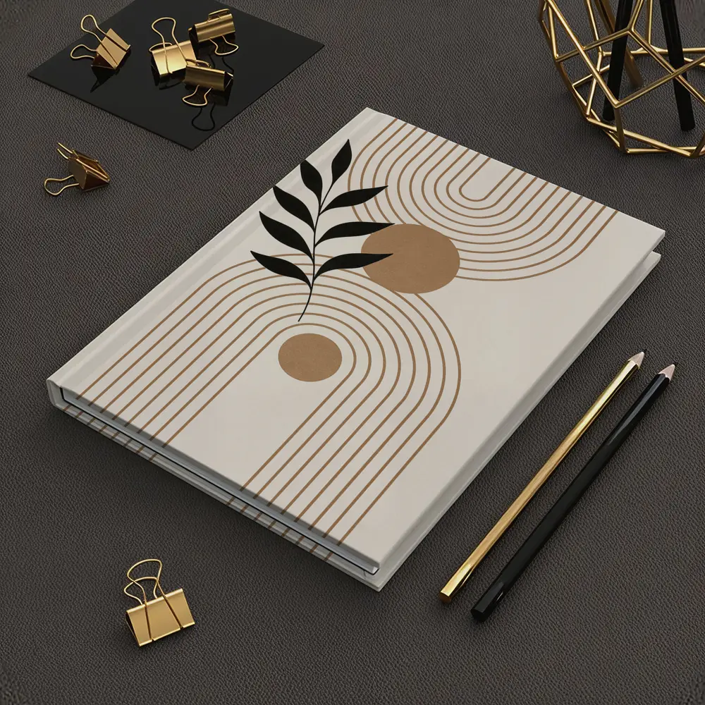 Boho Geometric Arches with Botanical Leaf – Notebooks