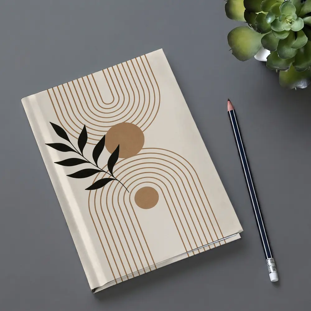 Boho Geometric Arches with Botanical Leaf – Notebooks