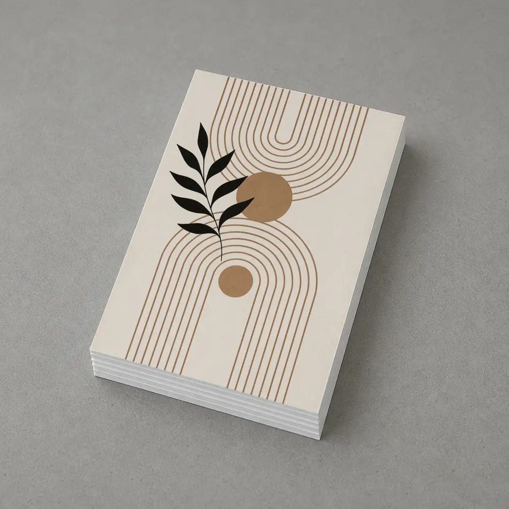 Boho Geometric Arches with Botanical Leaf – Postcards
