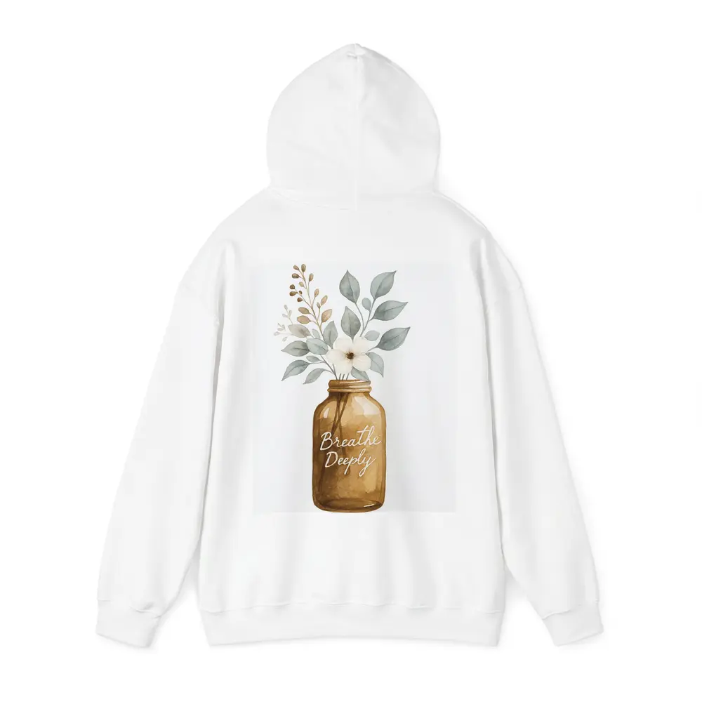 Breathe Deeply Mason Jar Watercolor Floral – Hoodies