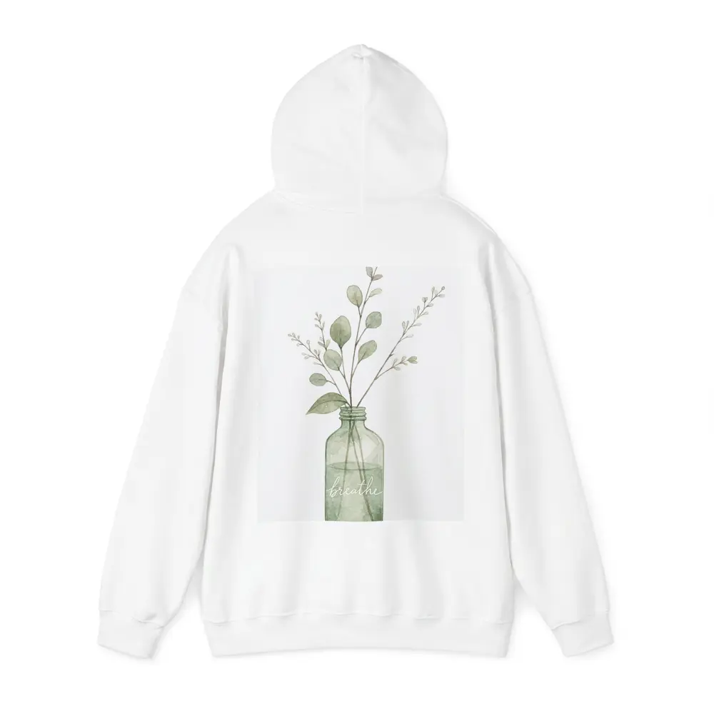 Watercolor Eucalyptus Branches Glass Jar Breathe – Hoodies
