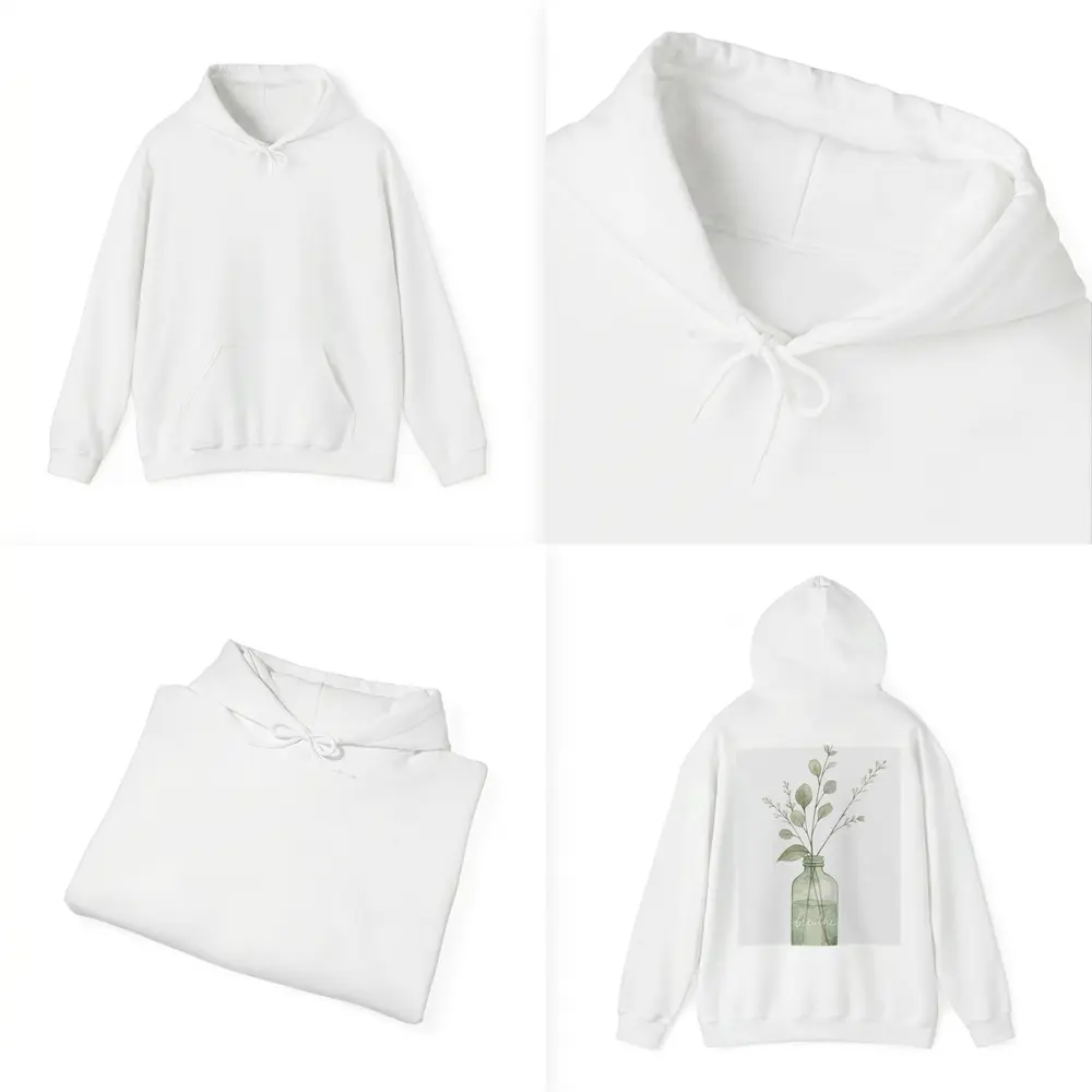 Watercolor Eucalyptus Branches Glass Jar Breathe – Hoodies