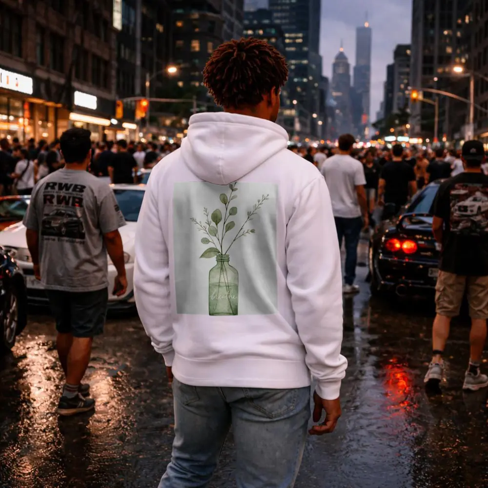 Watercolor Eucalyptus Branches Glass Jar Breathe – Hoodies
