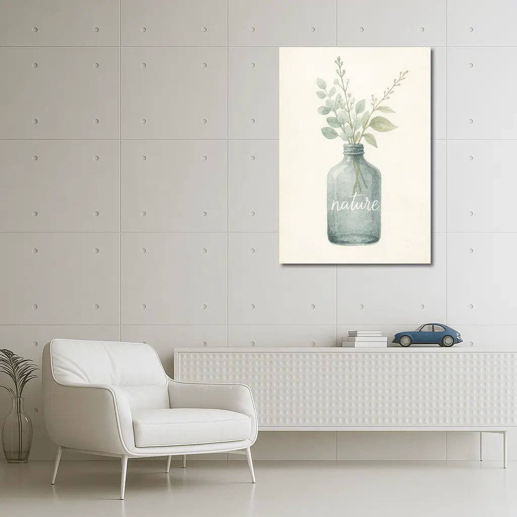 Watercolor Nature Bottle Eucalyptus Botanical Art – Wall Art