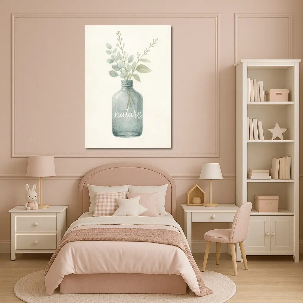 Watercolor Nature Bottle Eucalyptus Botanical Art – Wall Art