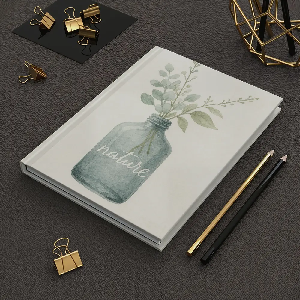 Watercolor Nature Bottle Eucalyptus Botanical Art – Notebooks