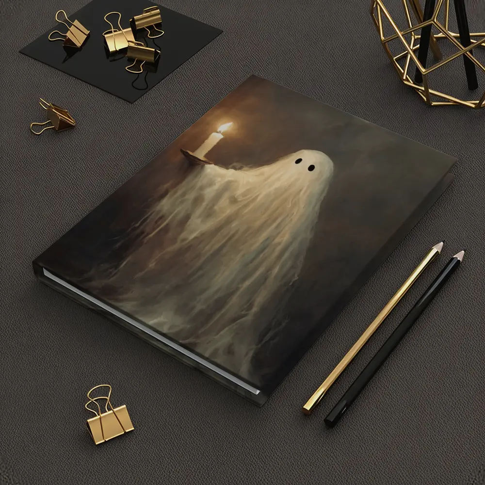 Ghost Holding Candle Oil Painting Dark – Notebooks