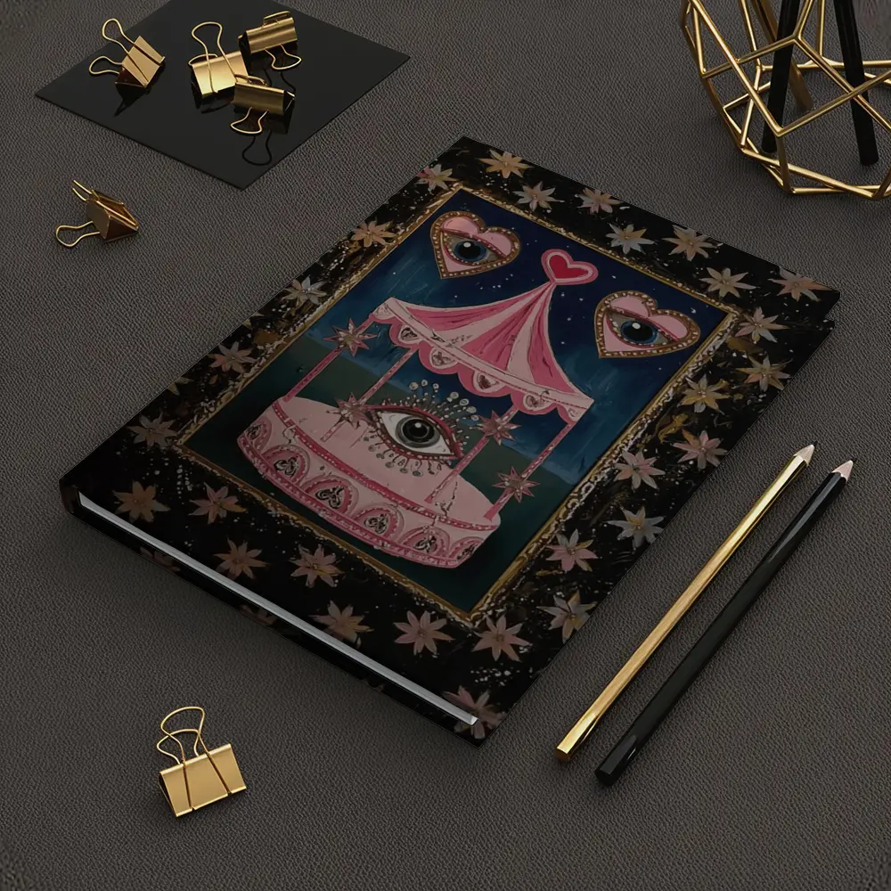 Pink Carousel Eye Hearts Stars Dark – Notebooks