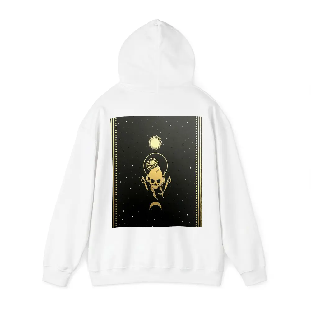 Gold Skull Sun Moon Black Mystical Art – Hoodies