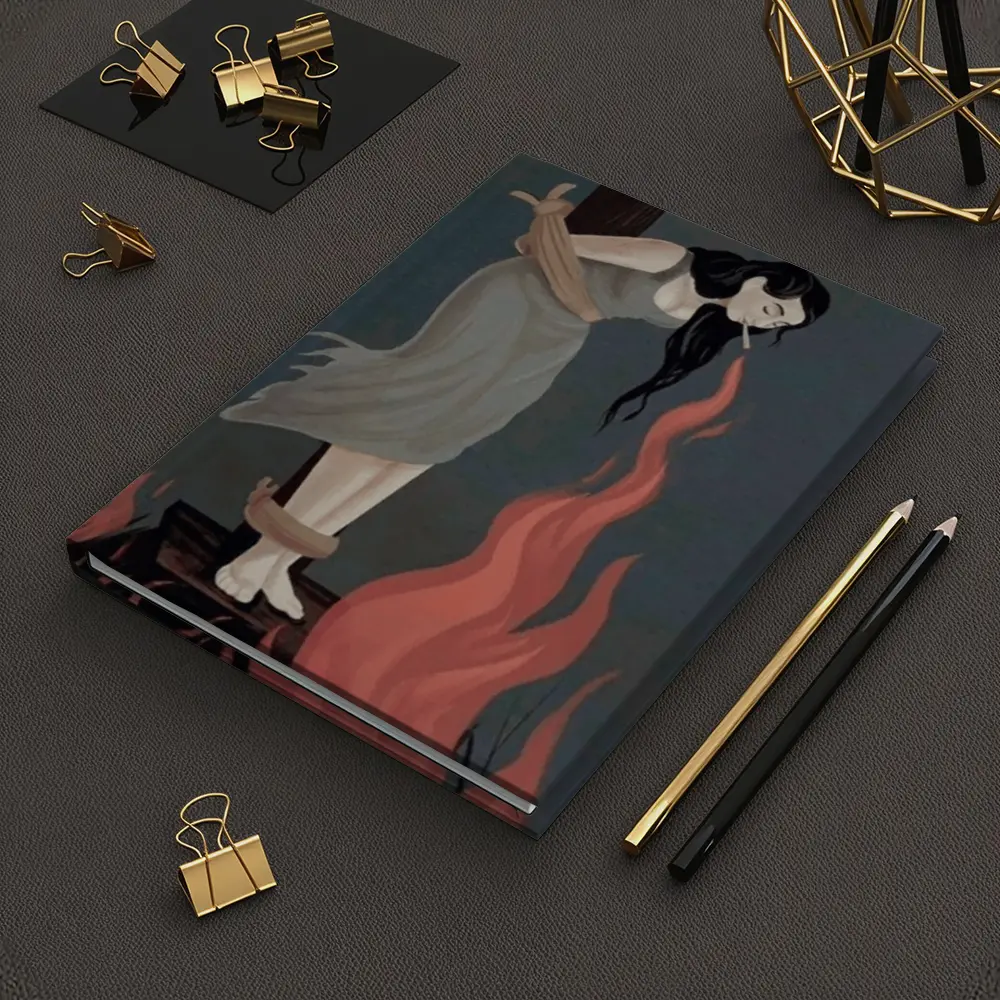 Woman Tied To Stake Fire Dark Art – Notebooks