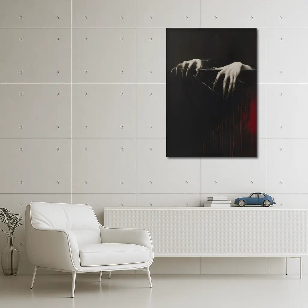 Dark Gothic Clawed Hands Over Black – Wall Art