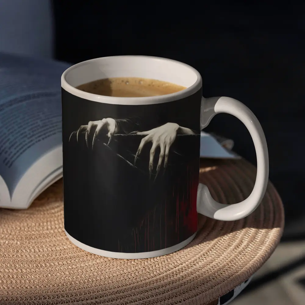 Dark Gothic Clawed Hands Over Black – Mugs