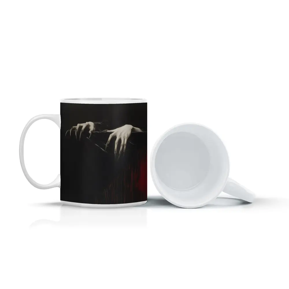 Dark Gothic Clawed Hands Over Black – Mugs