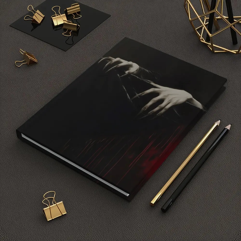 Dark Gothic Clawed Hands Over Black – Notebooks