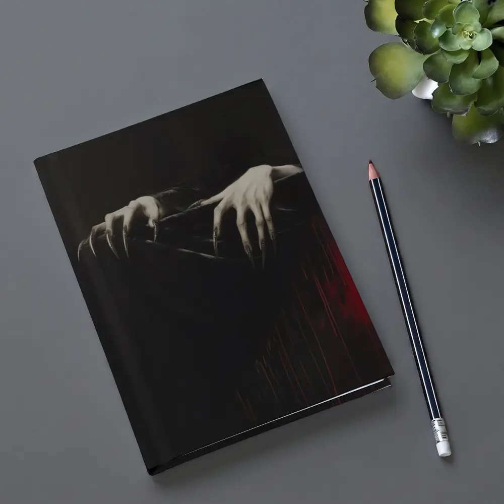 Dark Gothic Clawed Hands Over Black – Notebooks