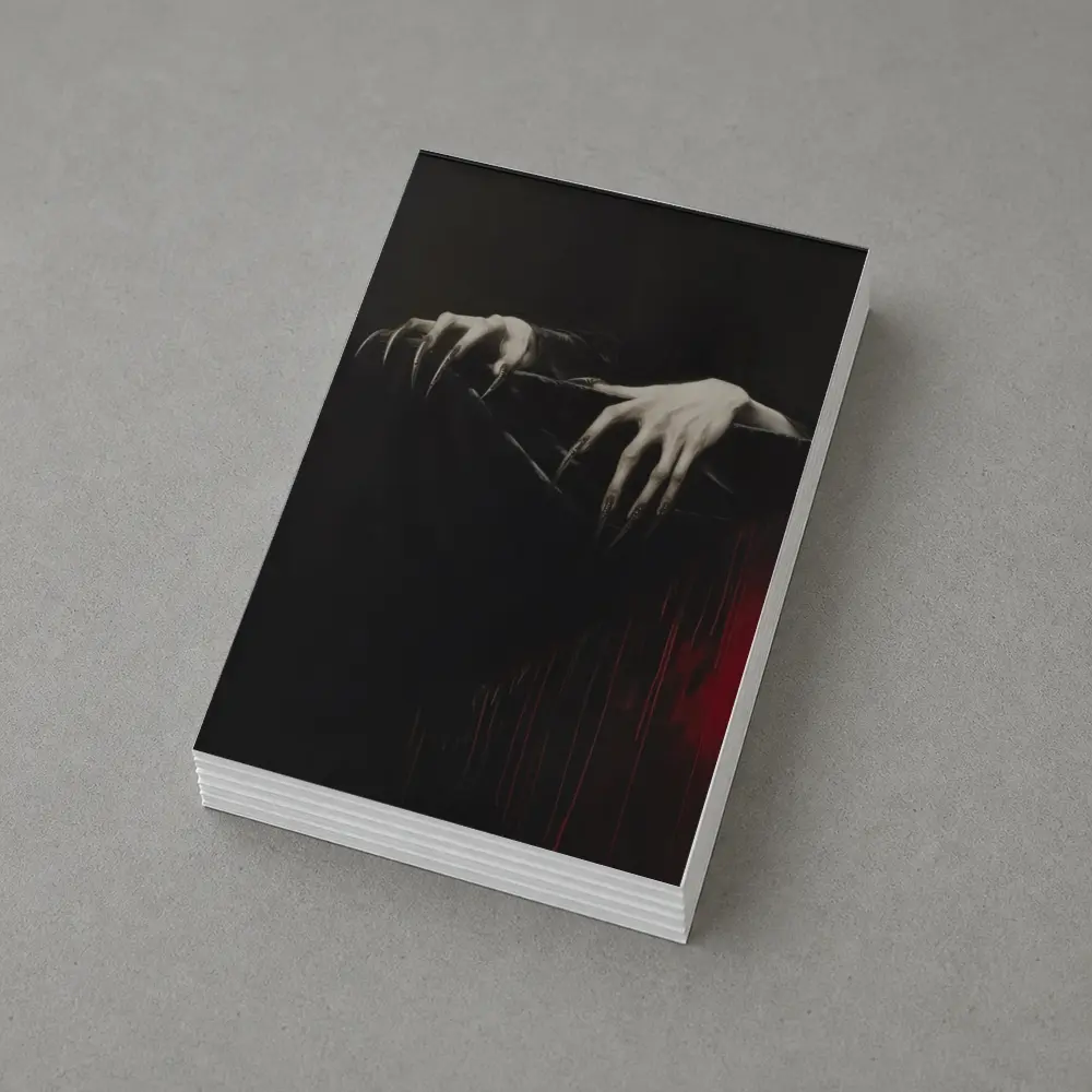 Dark Gothic Clawed Hands Over Black – Postcards