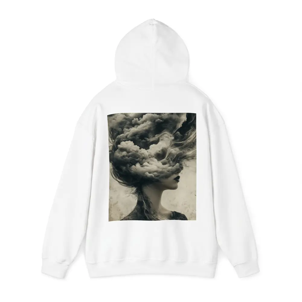 Woman Head Clouds Surreal Dark Sepia Art – Hoodies