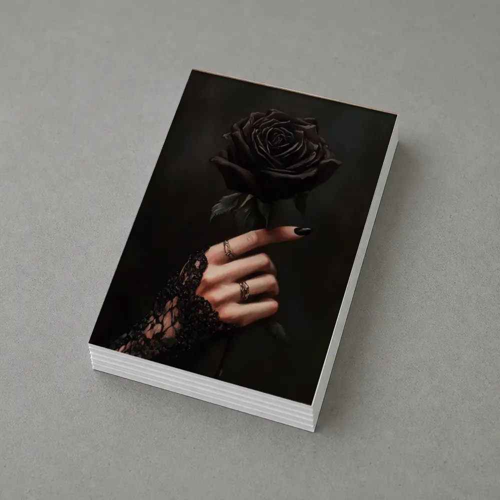Black Rose Hand Dark Gothic Floral Art – Postcards