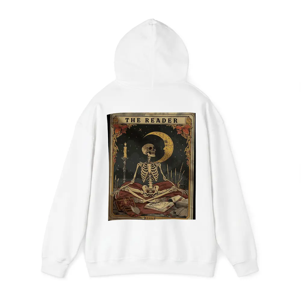 Skeleton Reader Tarot Card Crescent Moon Night – Hoodies