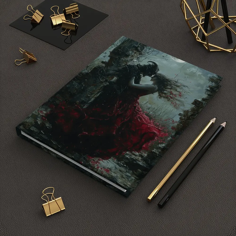 Dark Romance Demon Woman Red Dress Moonlight – Notebooks