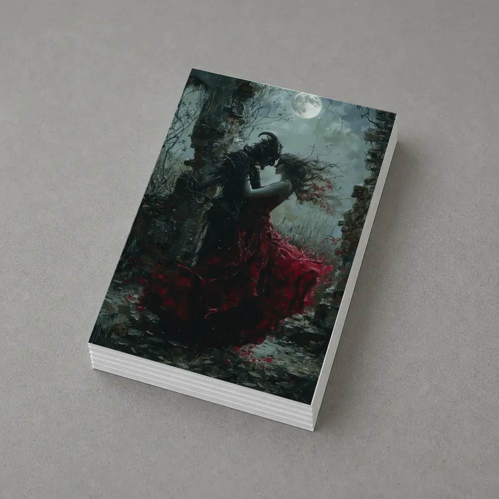 Dark Romance Demon Woman Red Dress Moonlight – Postcards