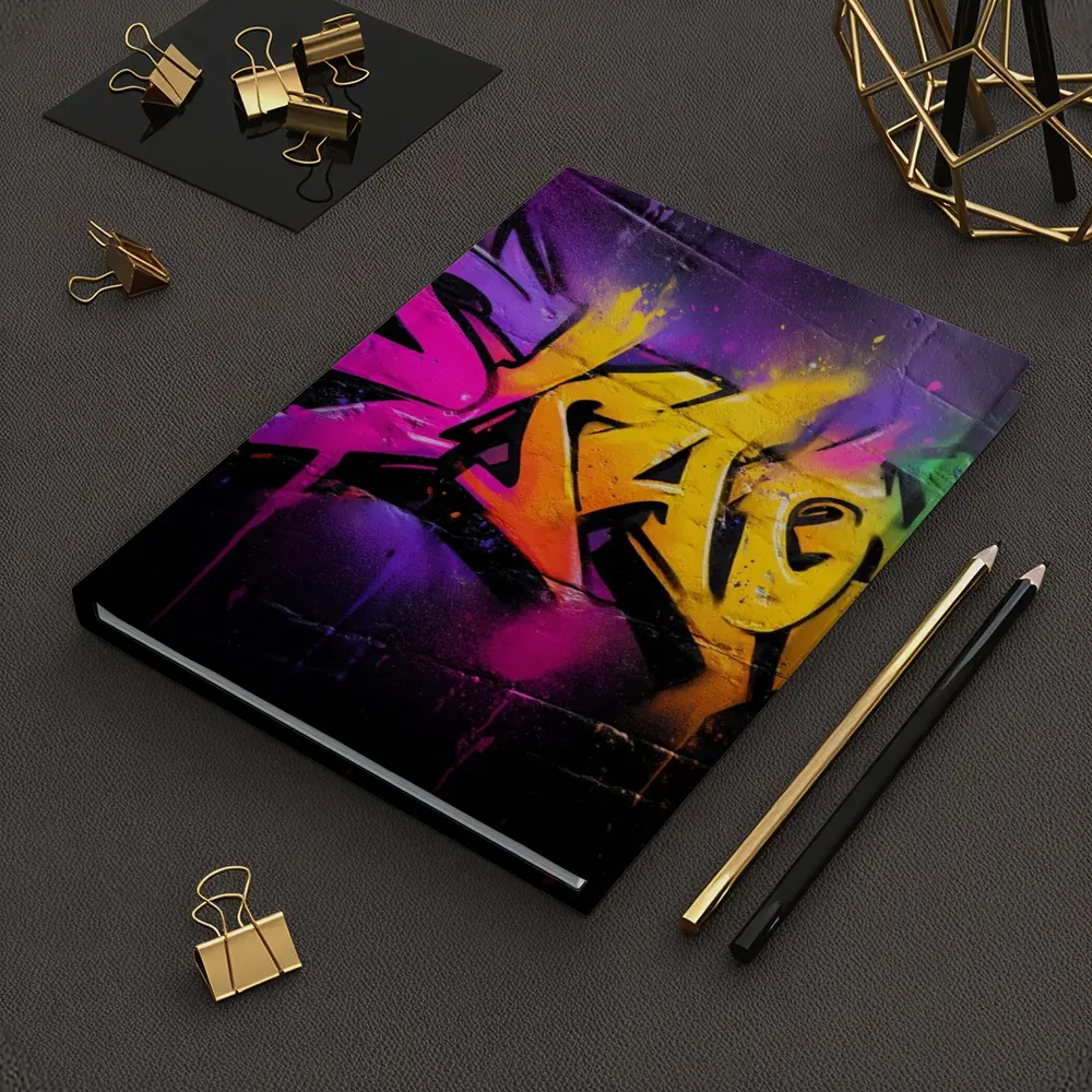 Colorful Graffiti Art Dark Brick Wall – Notebooks